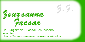 zsuzsanna facsar business card